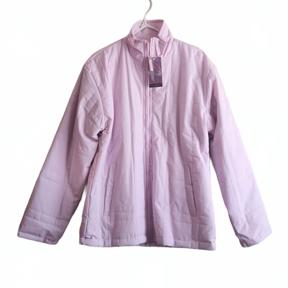 Lilac Water-Repellent Nylon Jacket With Knit Lining Spring Summer Light …